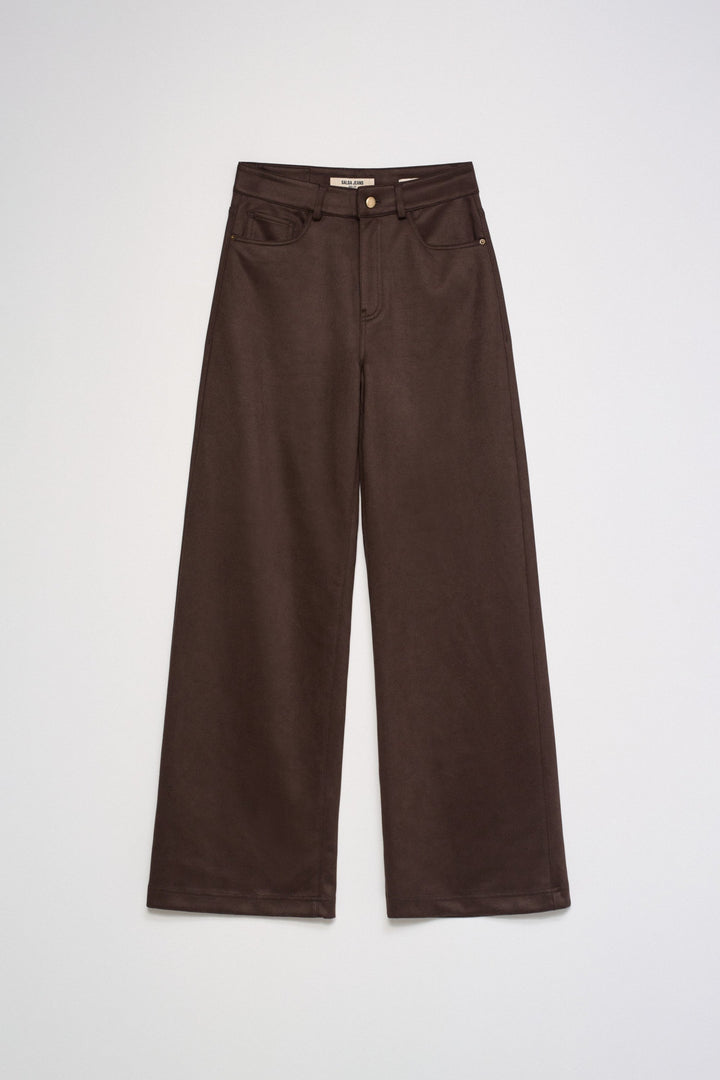 Salsa Wide Leg Jeans With Suede Effect