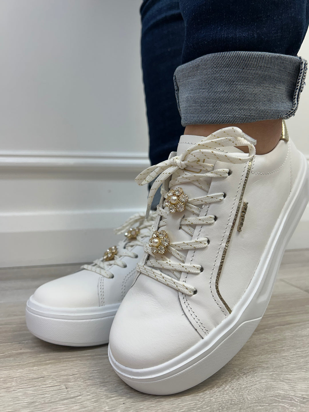 Pegada Napa Soft Branco - Burnished Ouro Sneaker