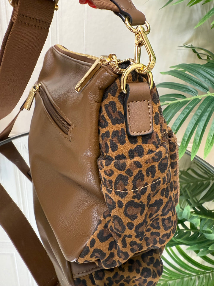 Carmela Leopard Mix Crossbody Bag 186187