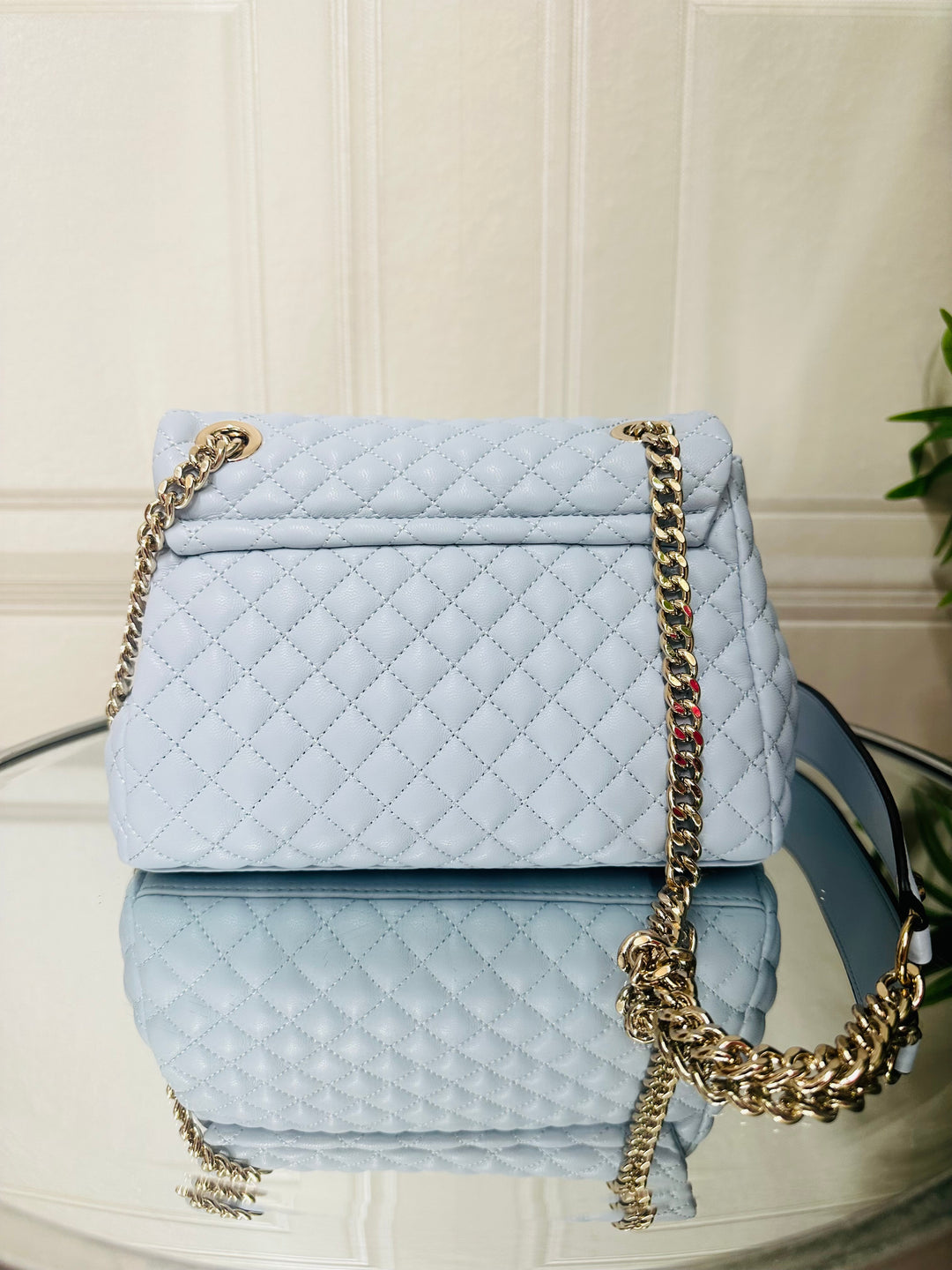 Guess Rianee Sky Blue Quilted Mini Bag