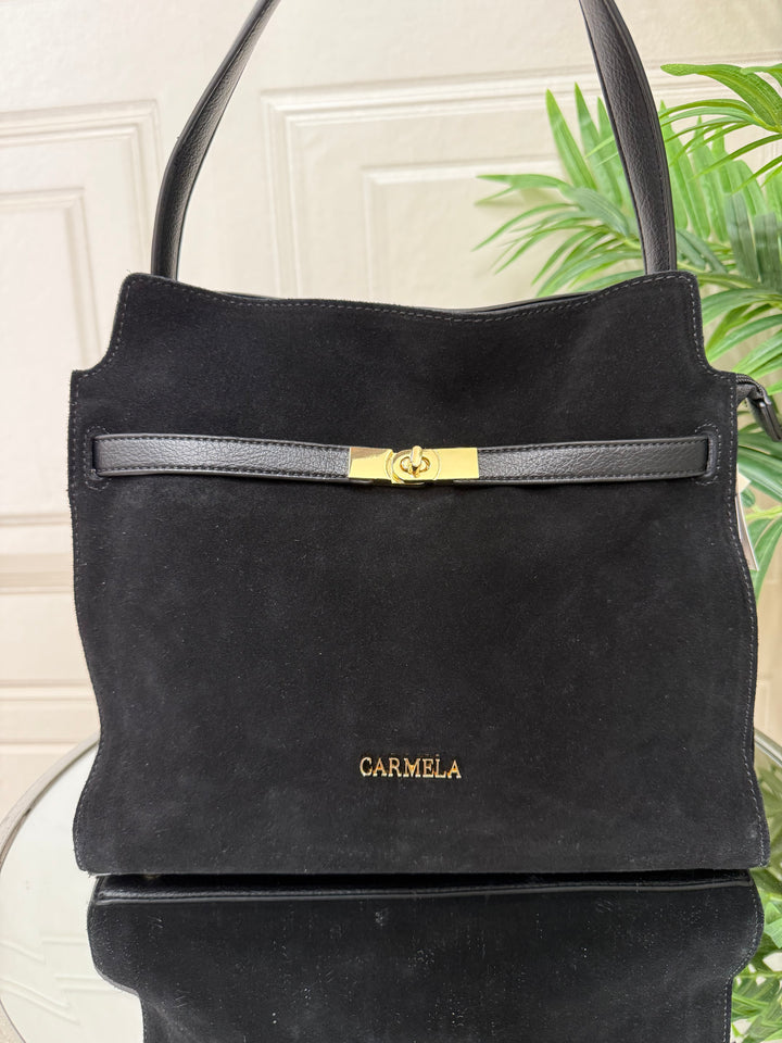 Carmela Black Suede Bag 186168