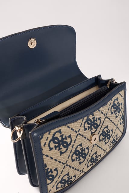 Guess Audrey Navy Logo Convertible Xbody Flap Bag