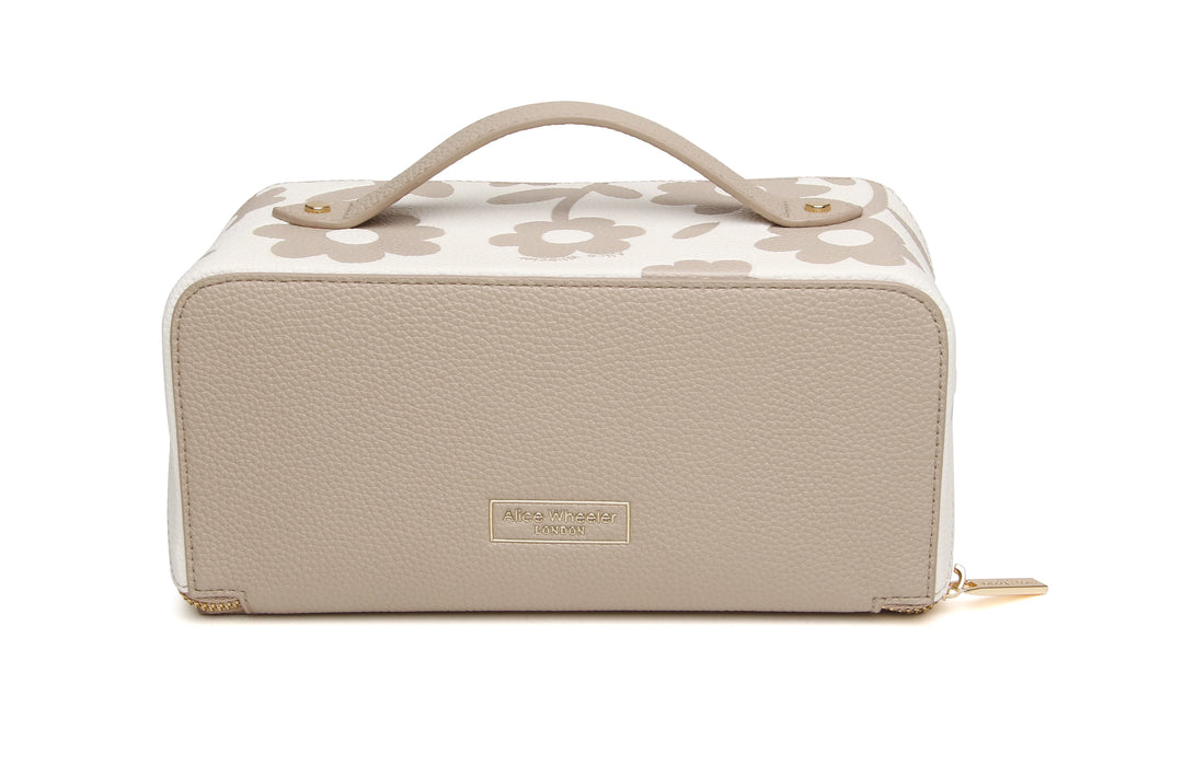 Alice Wheeler Floral Train Case | Stone