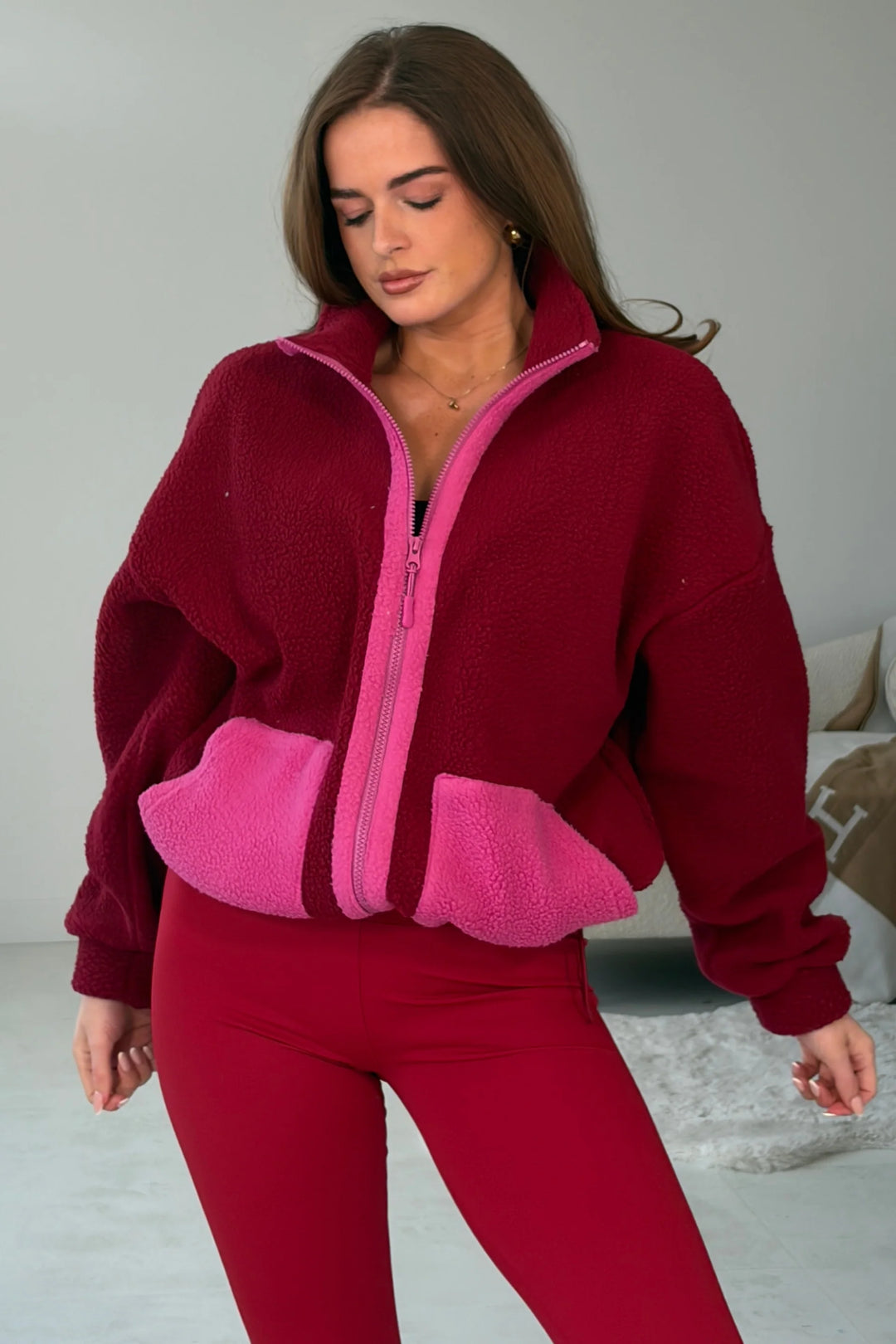 PRE ORDER | Girl In Mind Mimi Full Zip Wine Fleece