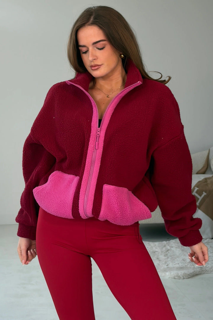 PRE ORDER | Girl In Mind Mimi Full Zip Wine Fleece