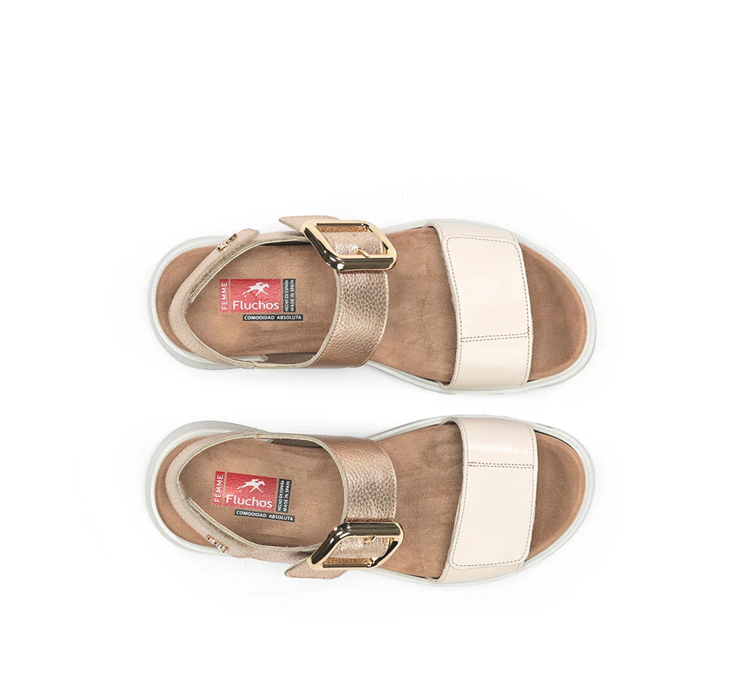 Fluchos Street Tibet Aluminio Raw Platino Sandal