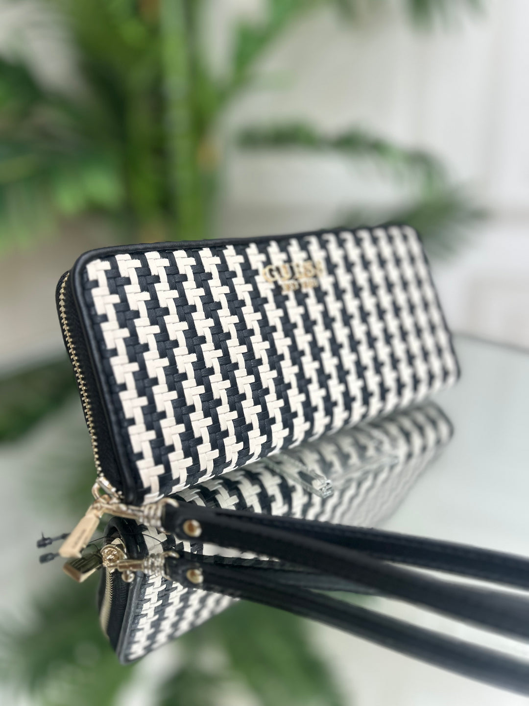 Guess Mirema Black Woven Purse