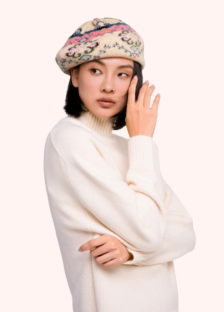 Powder Scandi Beret | Cream Mix