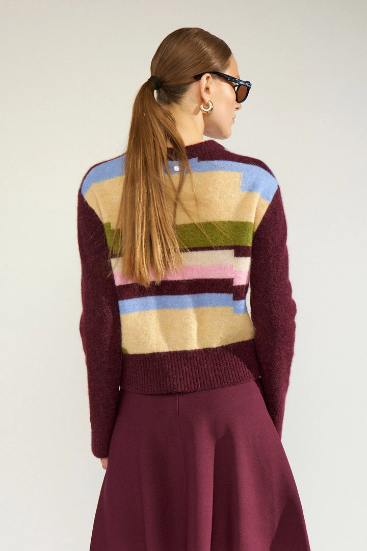 Numph Nuriette Pixel Stripe Pullover | Fig