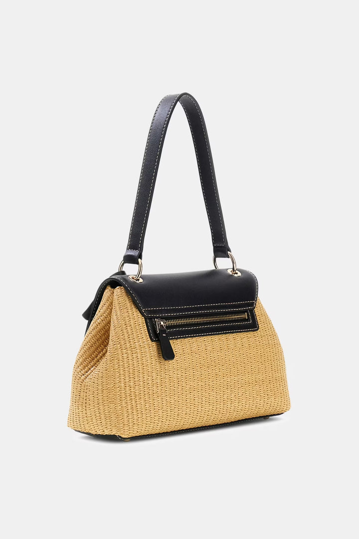 Guess Maggie Straw Natural/Black Handbag