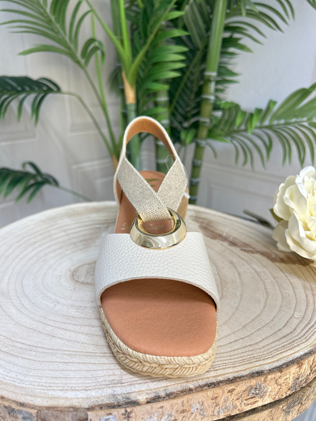 Marila Iber Oxford Beige Last Lino Sandal