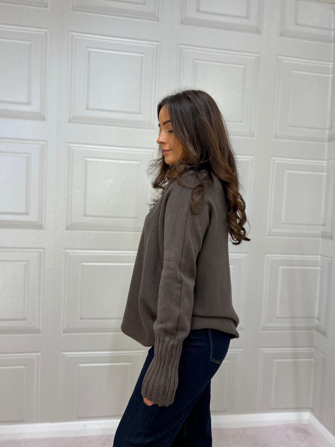Costa Mani Jimmy Roll Neck Pullover Chocolate