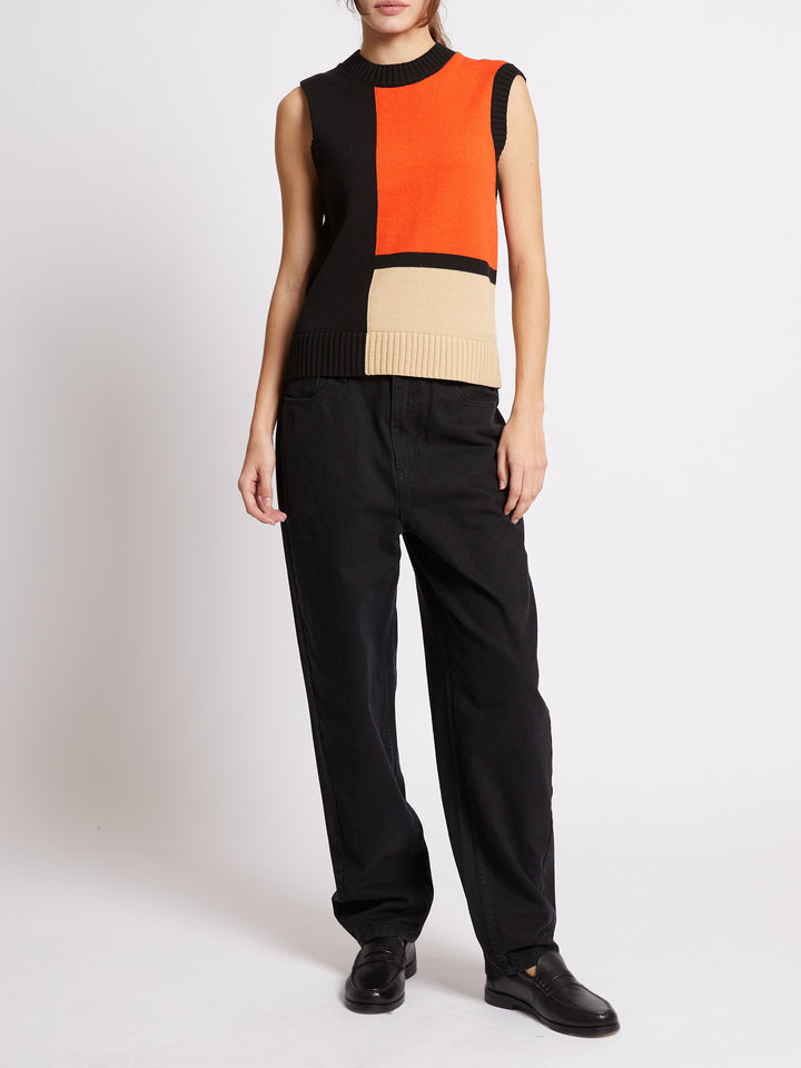 French Connection Varli Colour Blocking Knit Vest