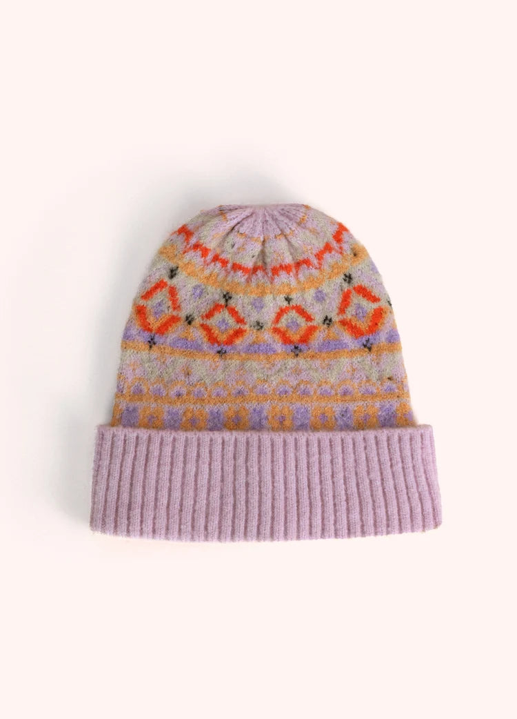 Powder Fair Isle Beanie | Cream Mix