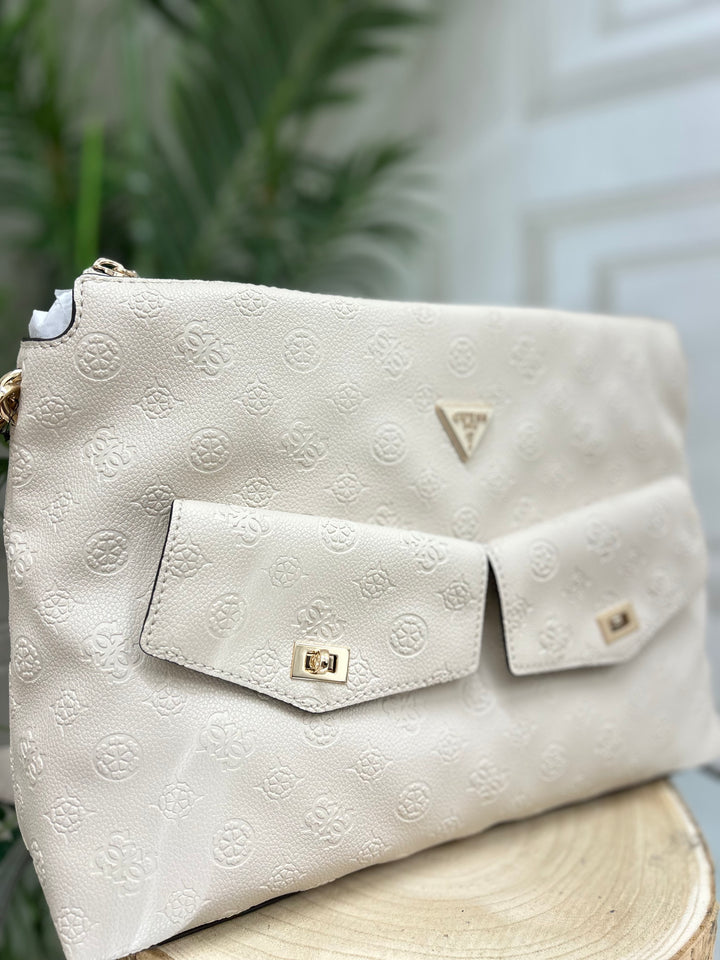 Guess Blake Hobo Bone Logo Handbag