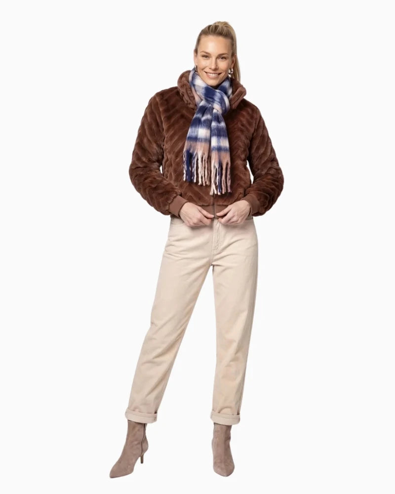 Monari Faux Fur Jacket | Dark Tiramisu