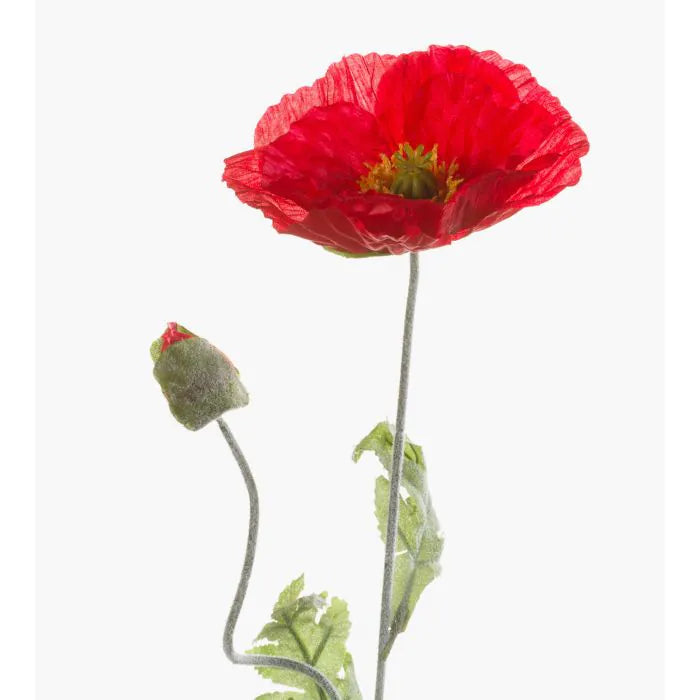 Artificial Red Poppy Spray
