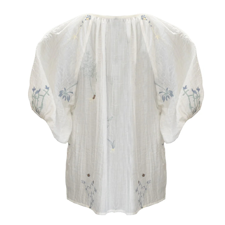 Costa Mani White Flower Louisa Blouse