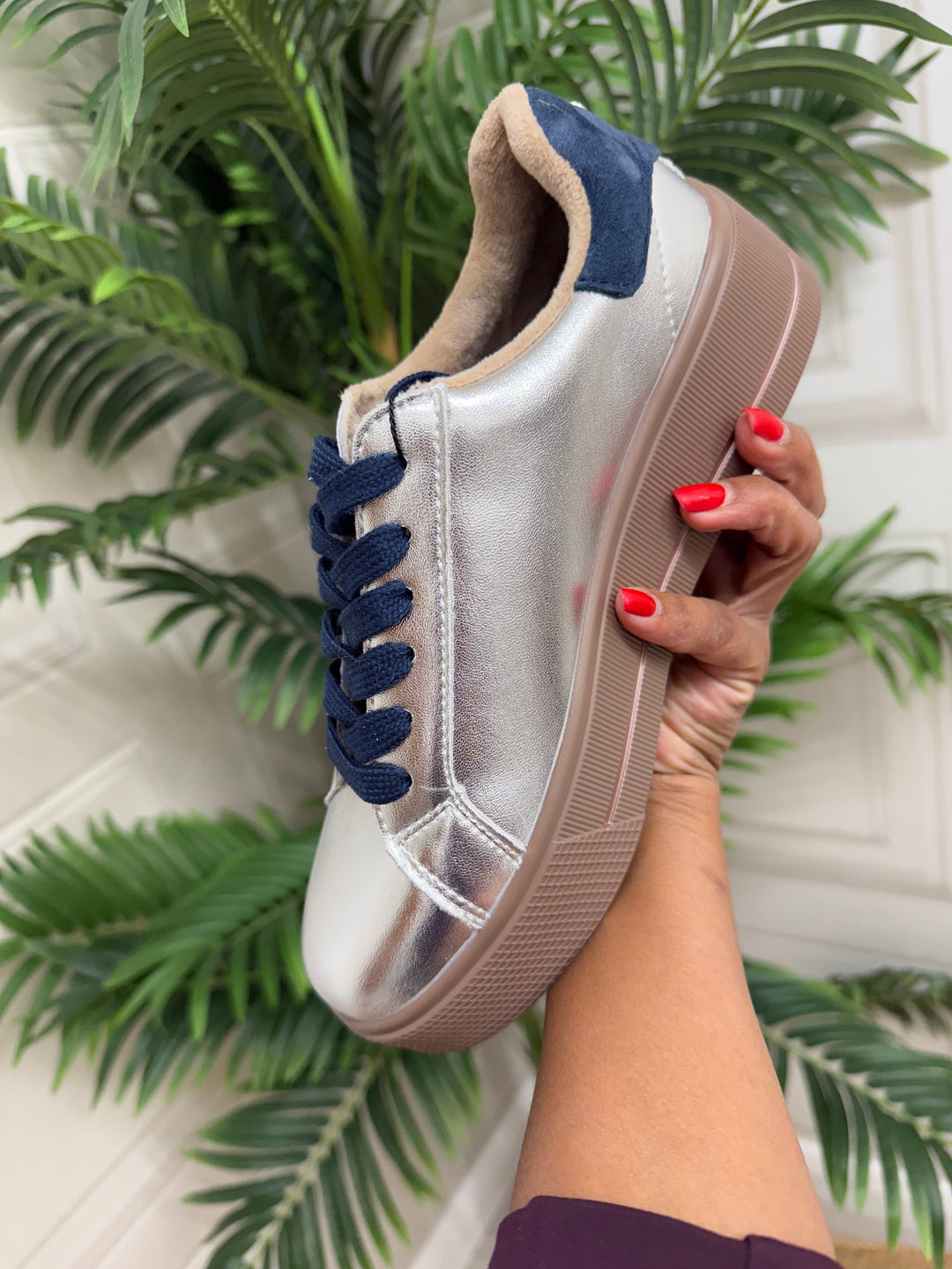 Patrizio Como Desio Aluminio Silver And Navy Runner