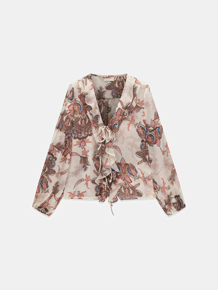 Guess Emy Ruffled Long Sleeve Top