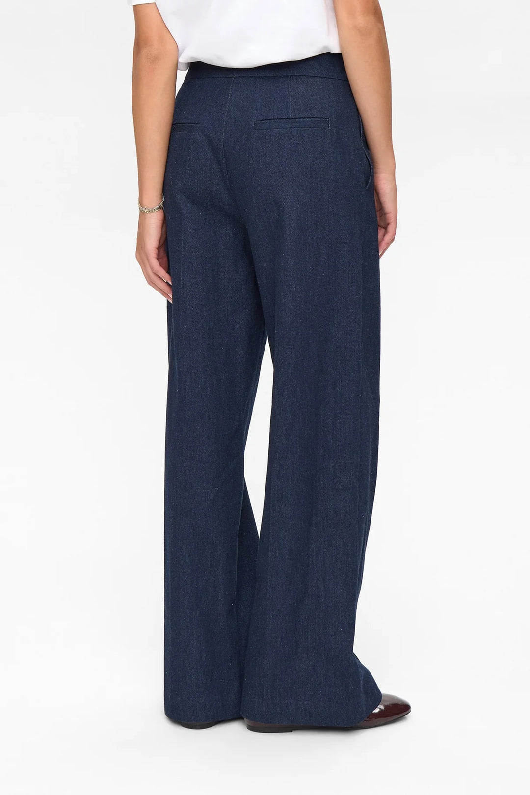 Numph Nubussy Long Pants | Dark Blue Denim