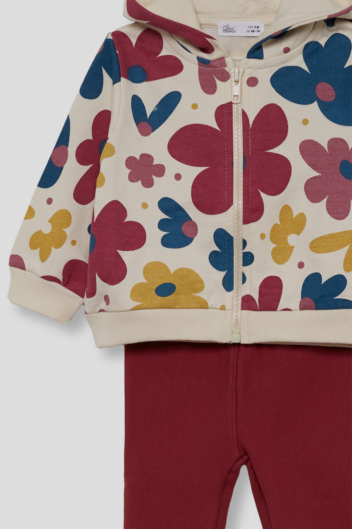 Street Monkey Girls Floral Zip Up Jacket &amp; Leggings Set