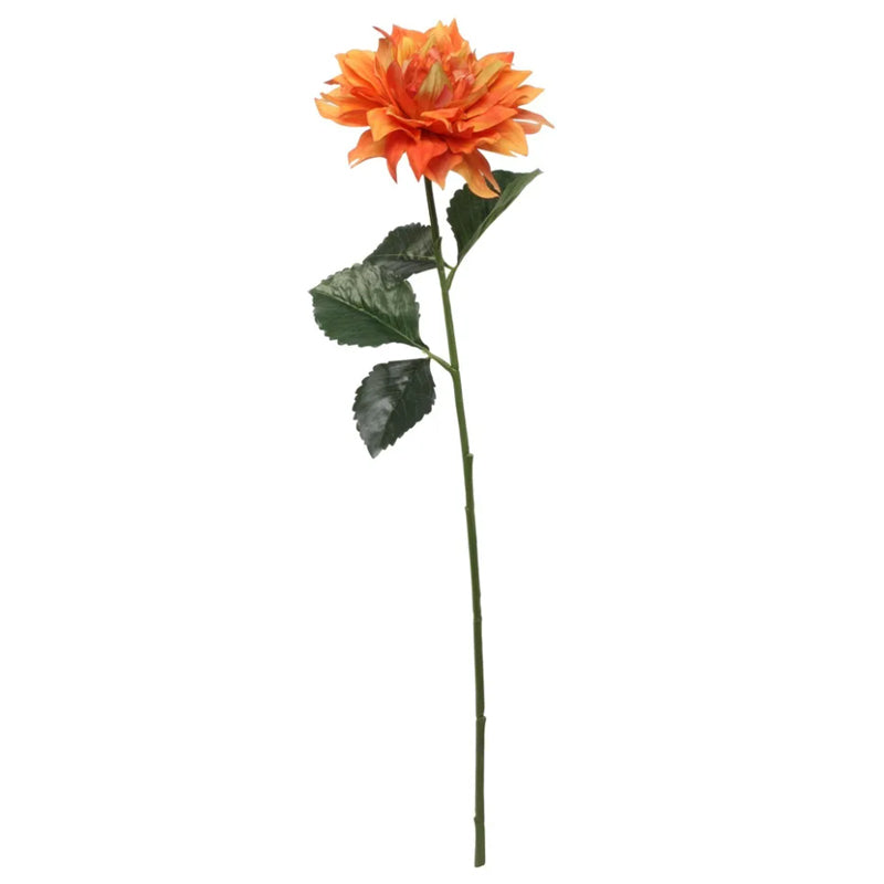 Artificial Dark Orange Single Dahlia Stem