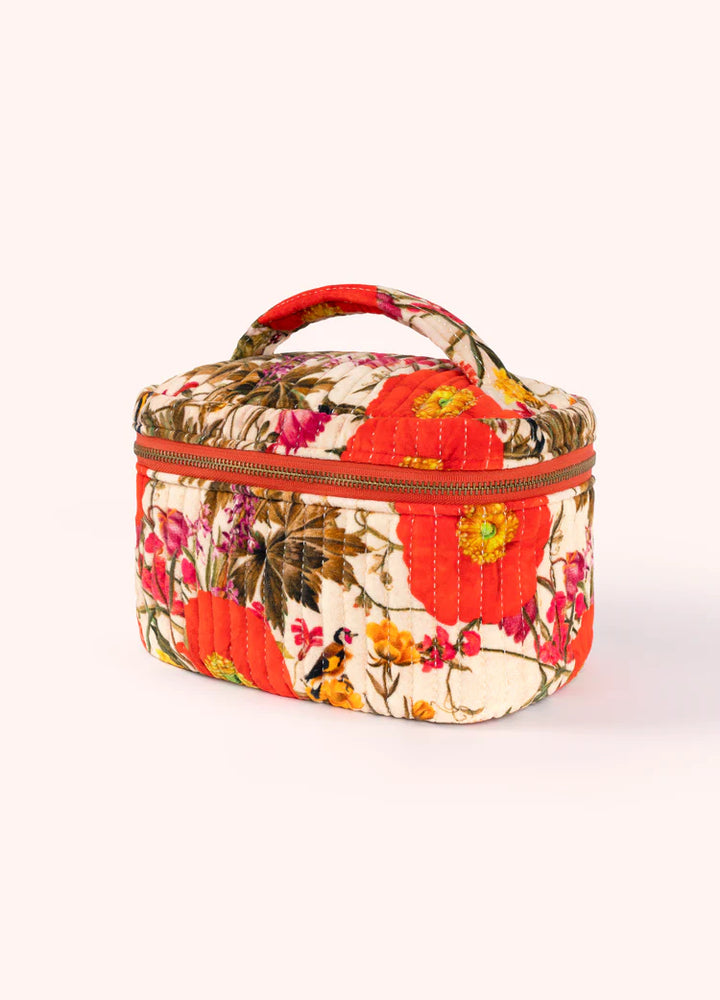 Powder Quilted Velvet Vanity Case | Fine Flowers