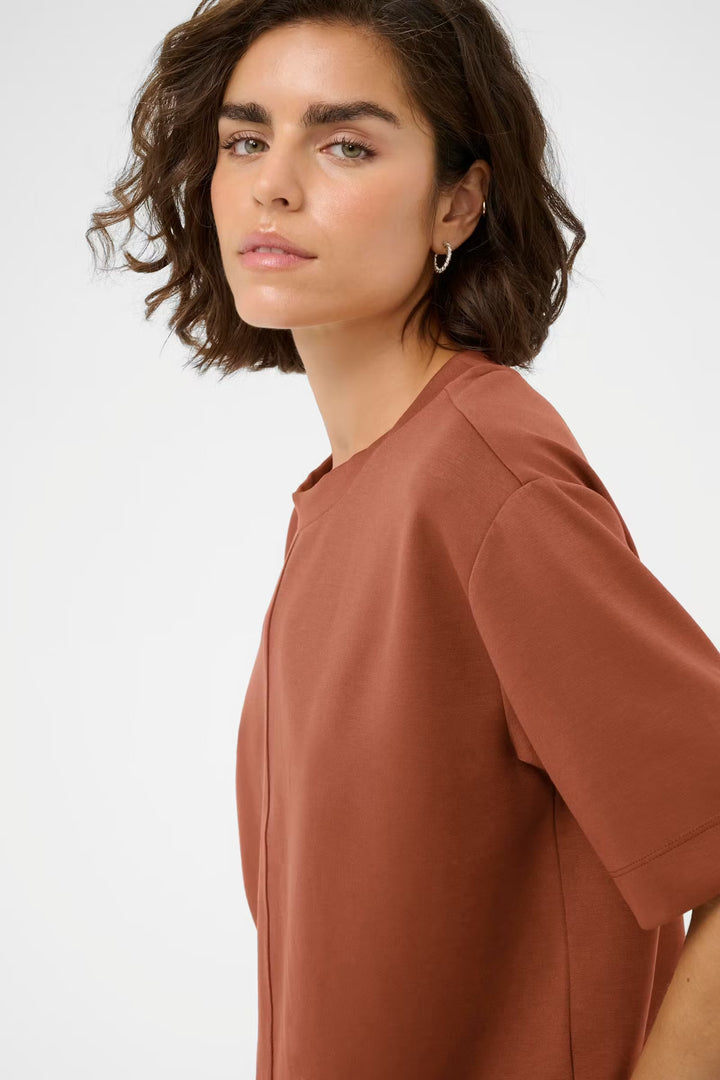 Kaffe Kaannie T-Shirt | Henna Brown