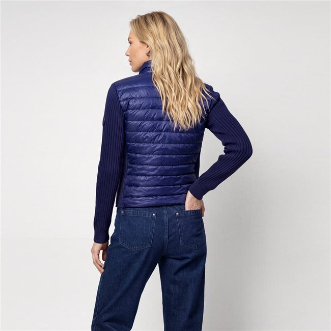 Monari Quilted Jacket With Knitted Sleeves | Studio Blue