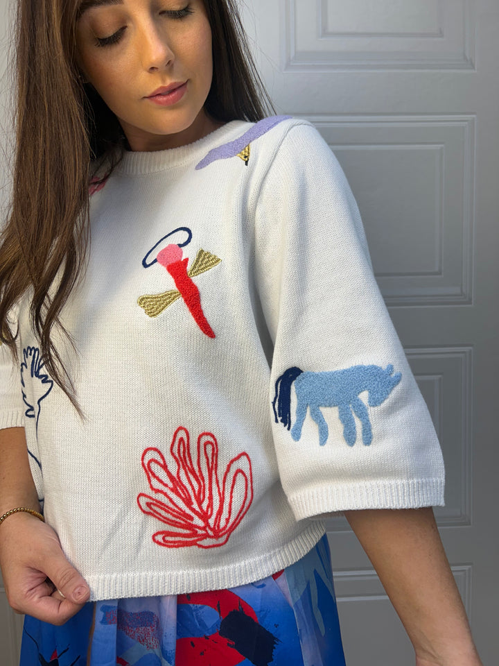 Numph Nudeborah Beight White Sweater