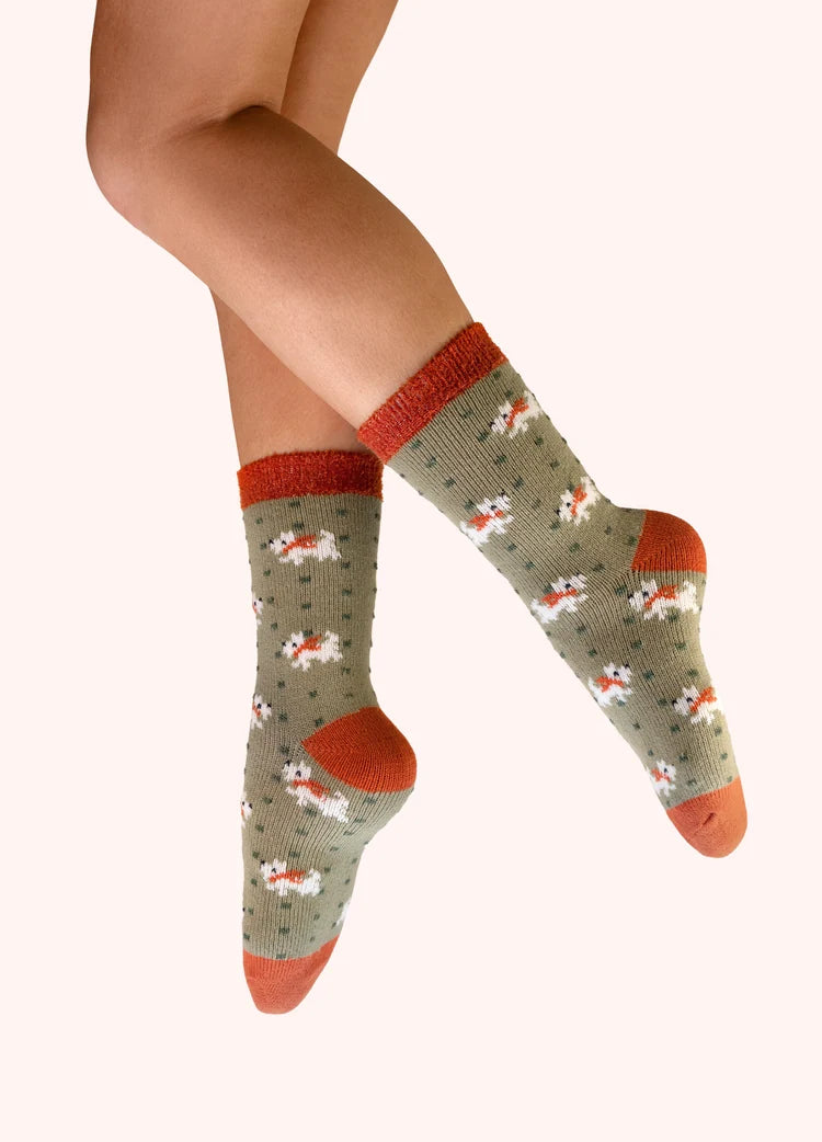 Powder Wooly Westie Cosy Socks