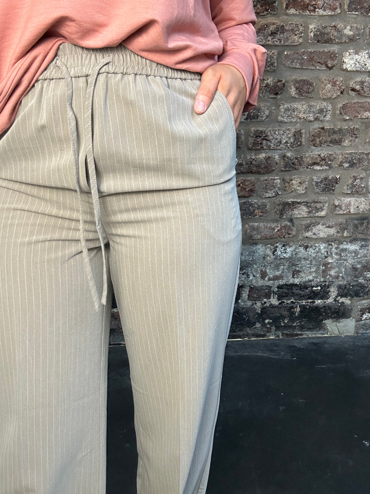 Costa Mani Emmaloose Pants Tan Stripe