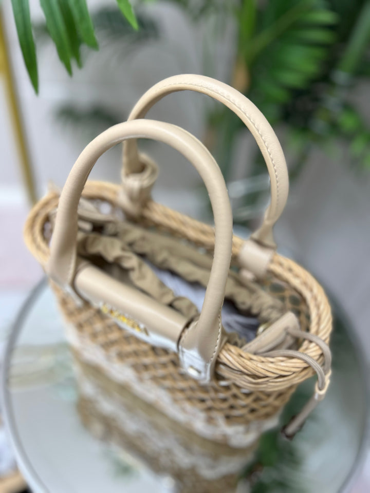 Carmela B. Rafia Beige Handbag | 186211