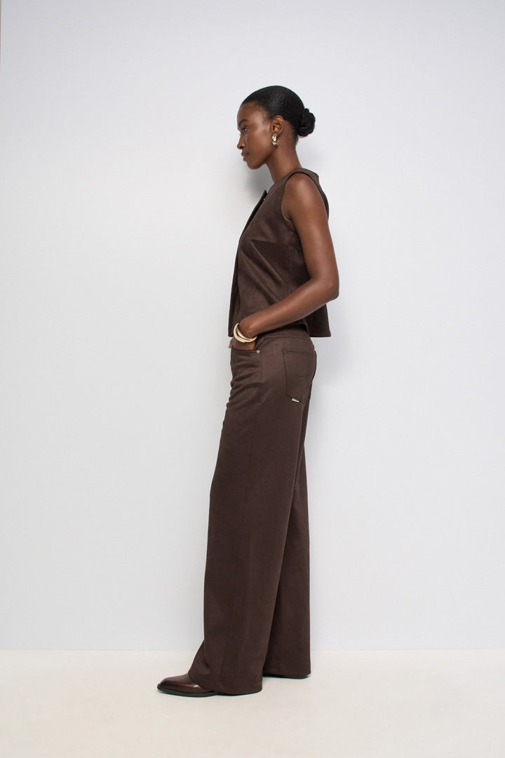 Salsa Wide Leg Jeans With Suede Effect