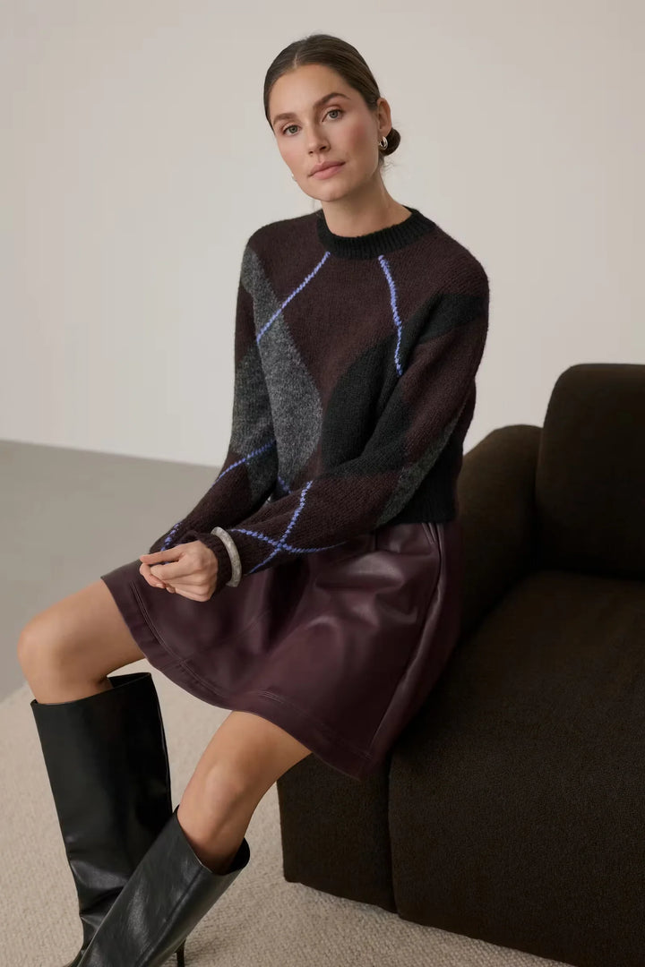Kaffe KAgrith Knit Pullover Dark Grey Fudge