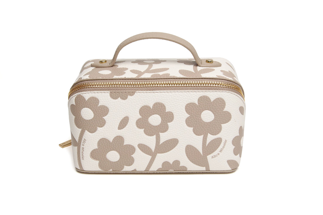Alice Wheeler Floral Mini Train Case | Stone