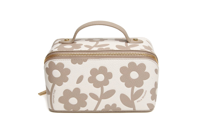Alice Wheeler Floral Mini Train Case | Stone