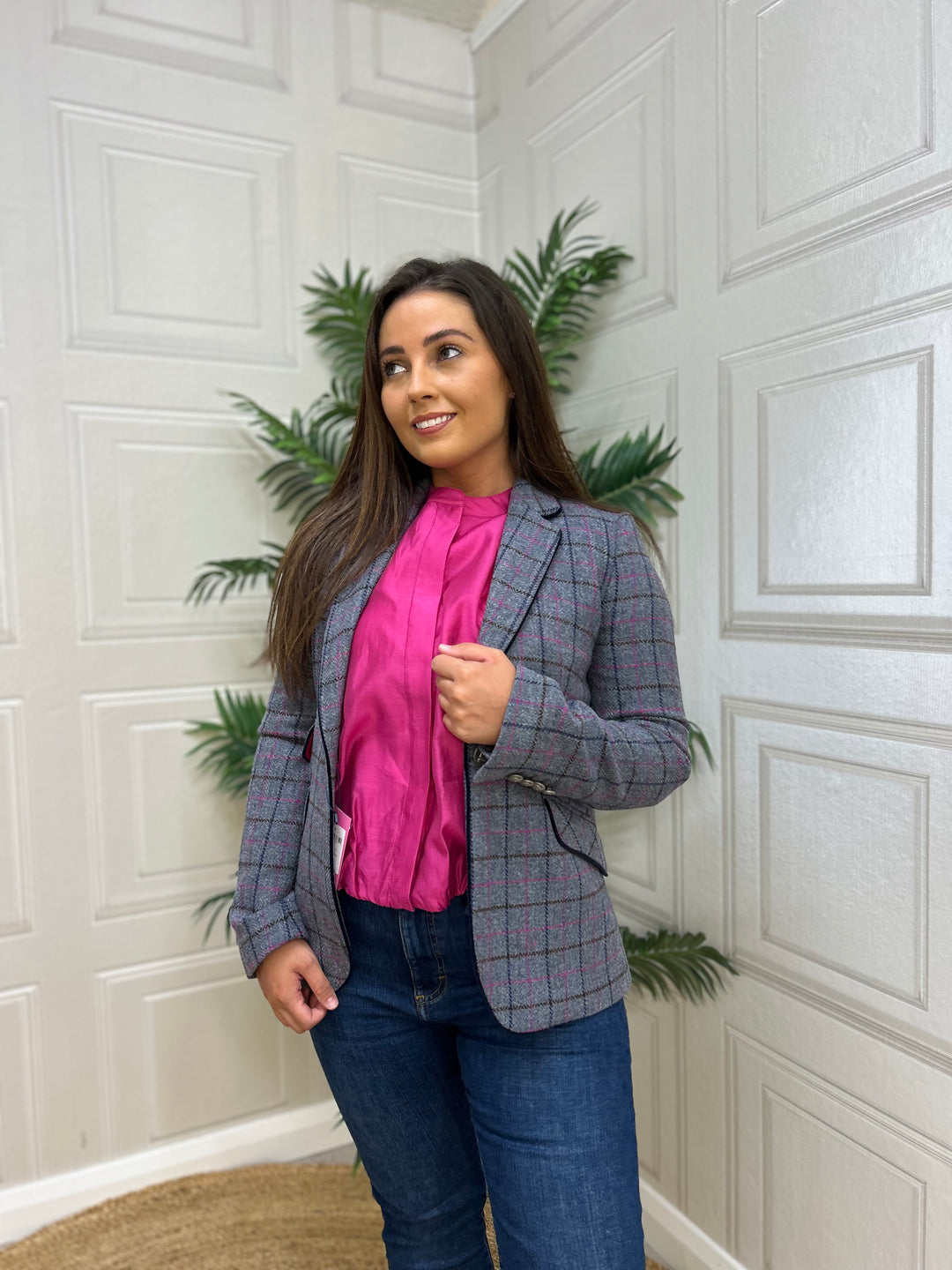Bariloche Caparra Grey/Pink Striped Blazer