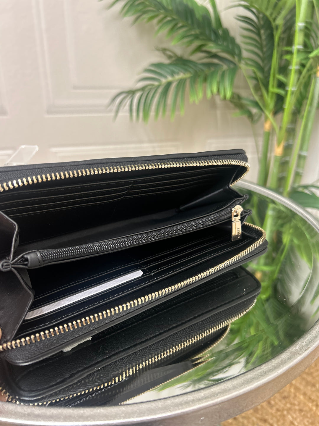Guess Mirema Black Woven Purse