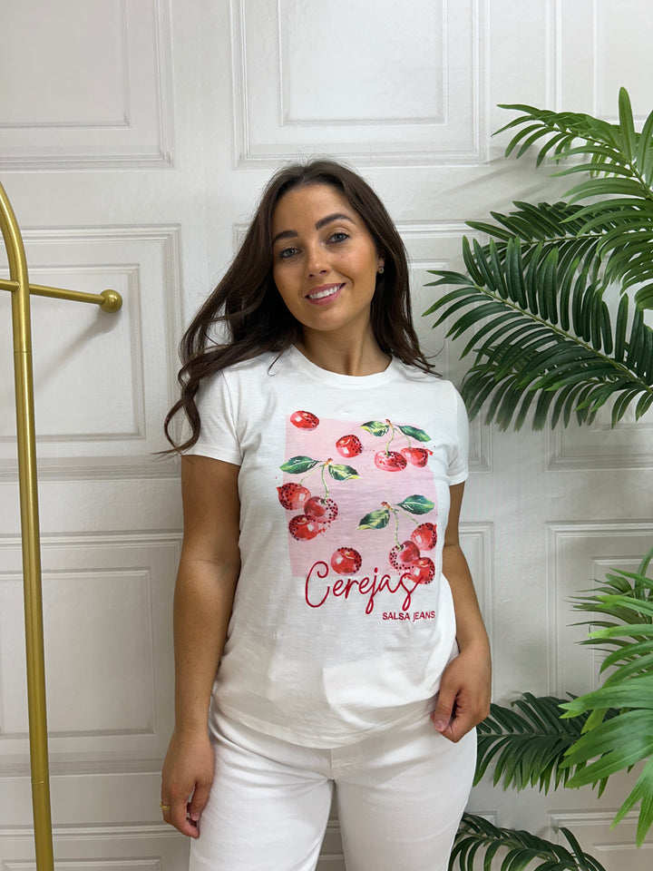 Salsa Cherry Fruit T-Shirt White