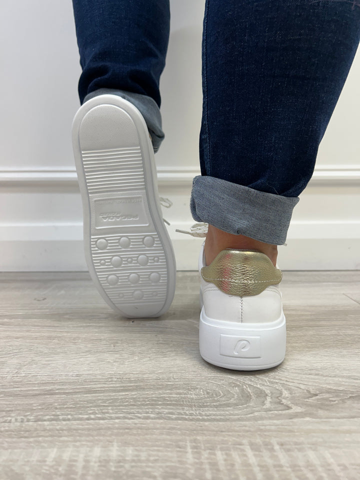 Pegada Napa Soft Branco - Burnished Ouro Sneaker