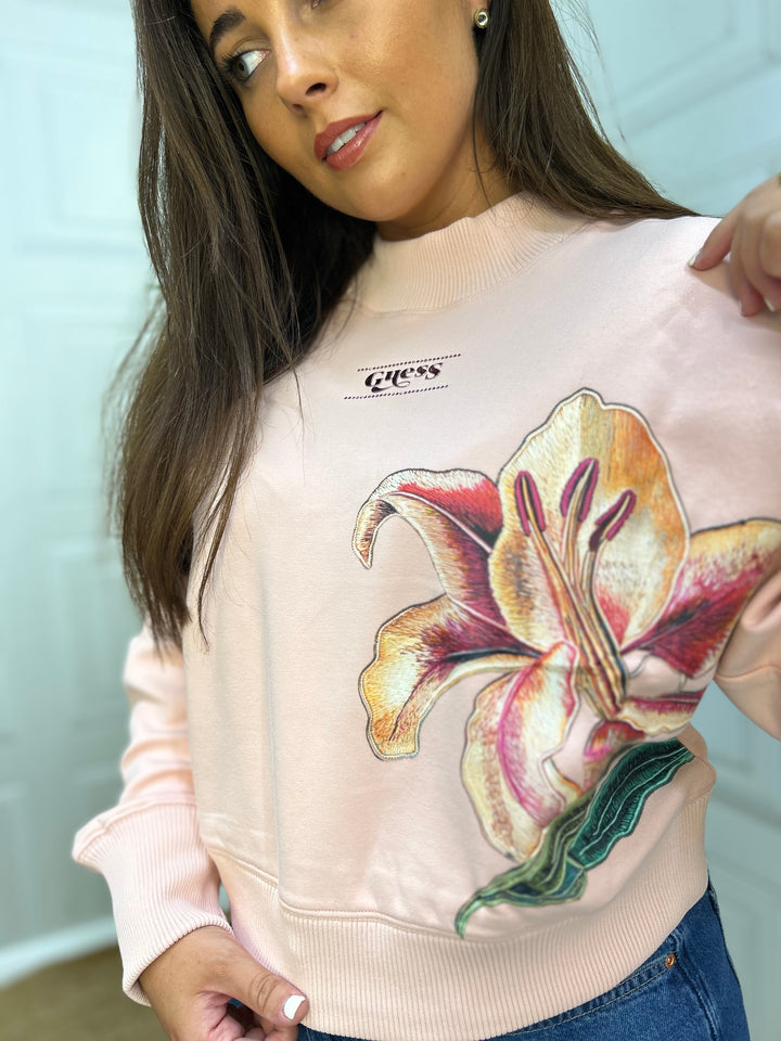 Guess Blush Floral Sweatshirt