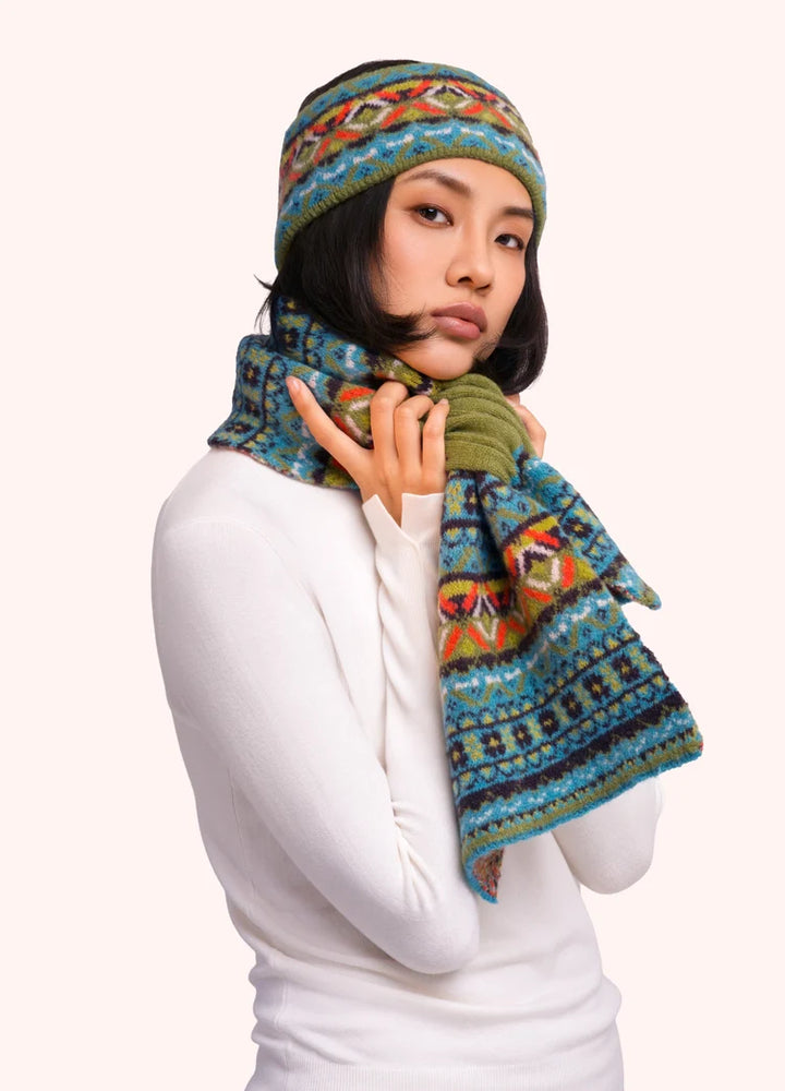 Powder Fair Isle Headband | Teal Mix