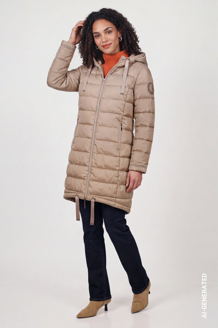 Monari Quilted Coat With Patch | Sesame