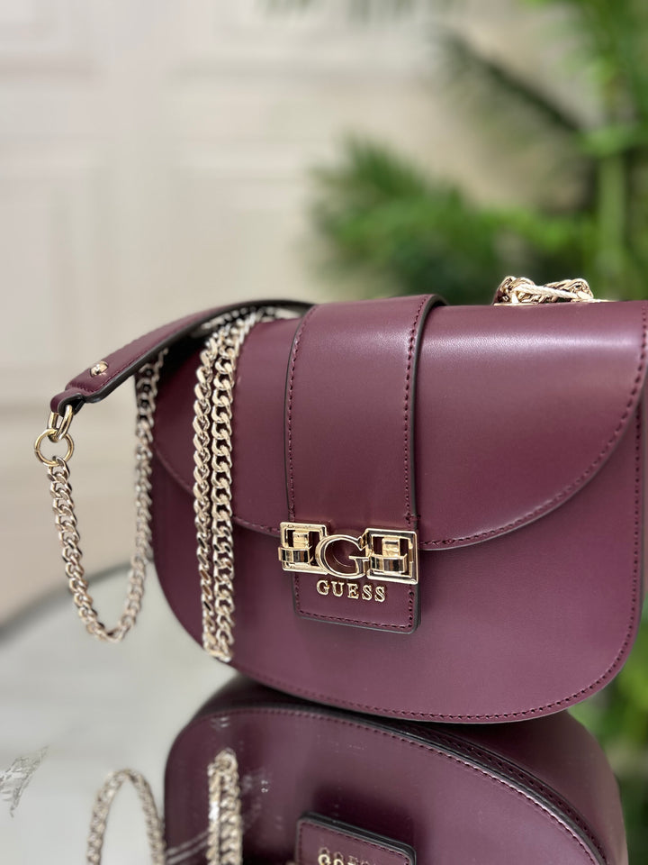 Guess Jane Wine Crossbody Bag