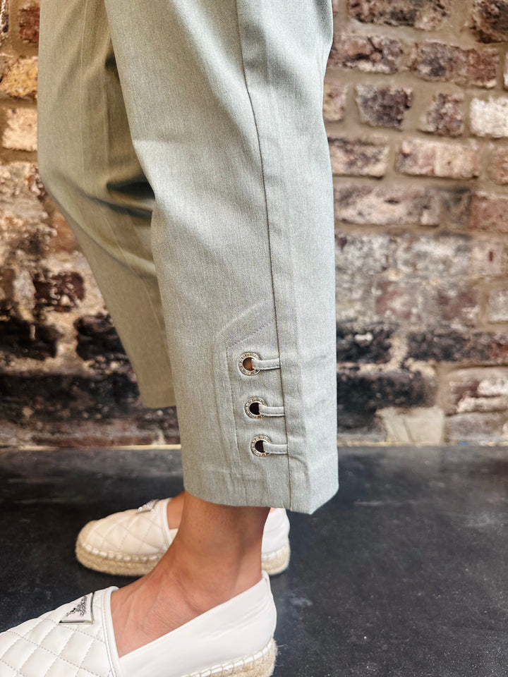 Pinns Heather Cactus Bengaline Crop with Diamond Eyelash Hem
