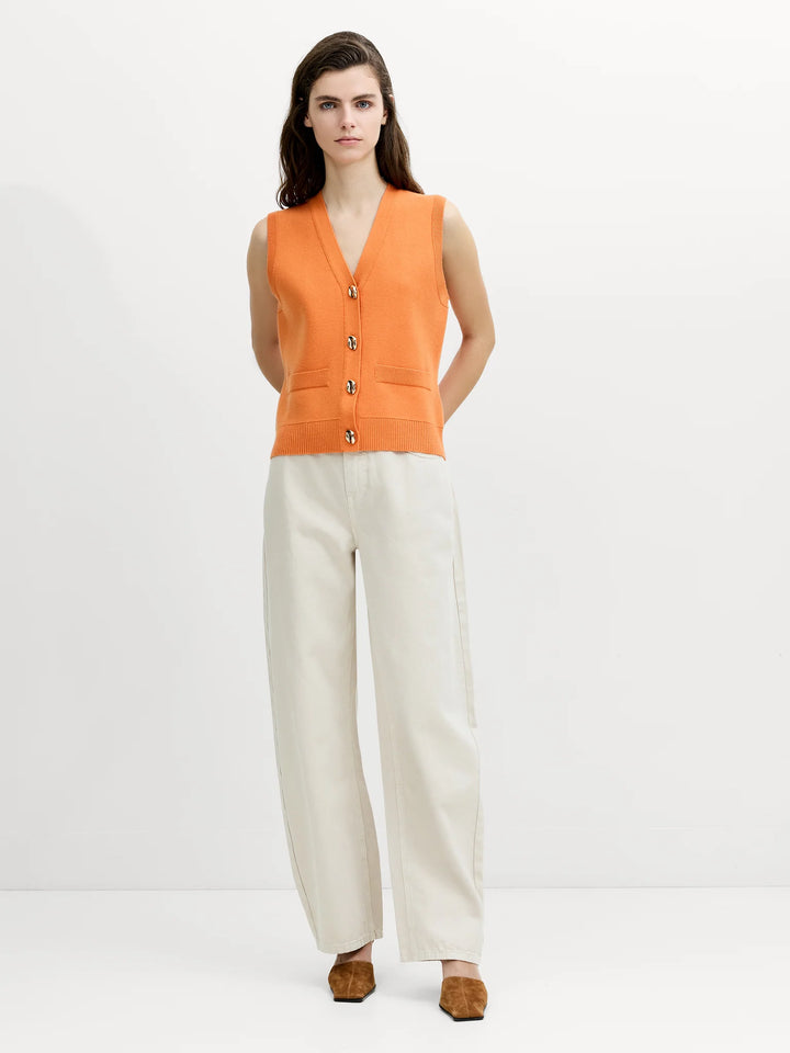 French Connection Missy Knit Orange Waistcoat
