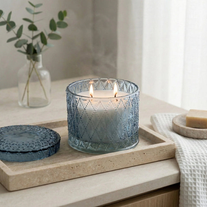 Candlelight Round Embossed Jar Candle | Tianshui Sea Salt