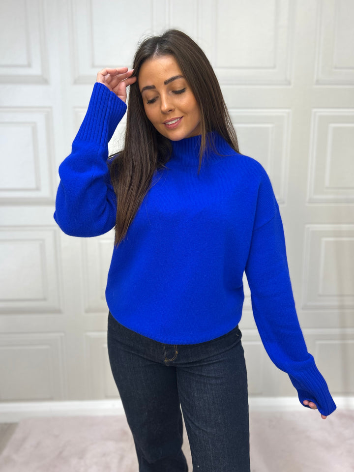 Twins Keystone Royal Blue Long-Sleeved Pullover with Stand Up Collar